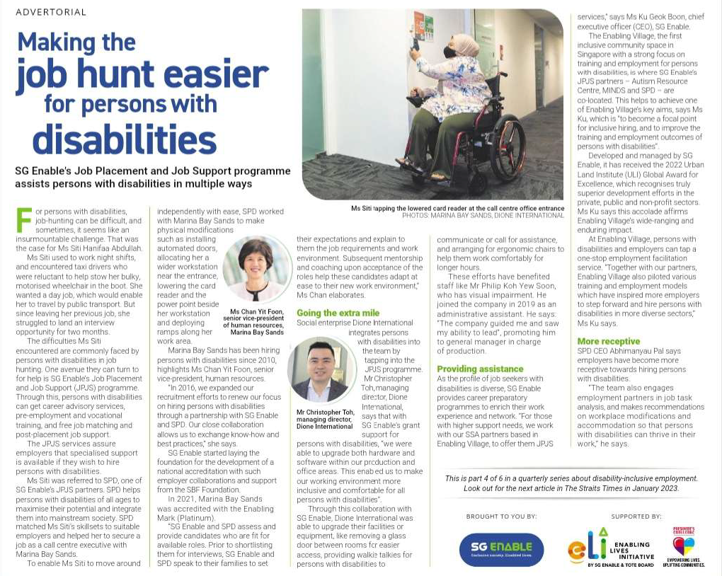 Making the job hunt easier for persons with disabilities